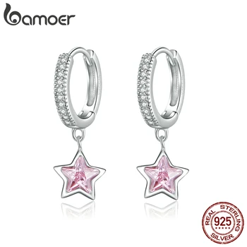 Bamoer 925 Sterling Silver fashion cute sparkle charming Earring with shape of Pink Star for women in the party GAE414
Bamoer 925 Sterling Silver fashion cute sparkle charming Earring with shape of Pink Star for women in the party GAE414