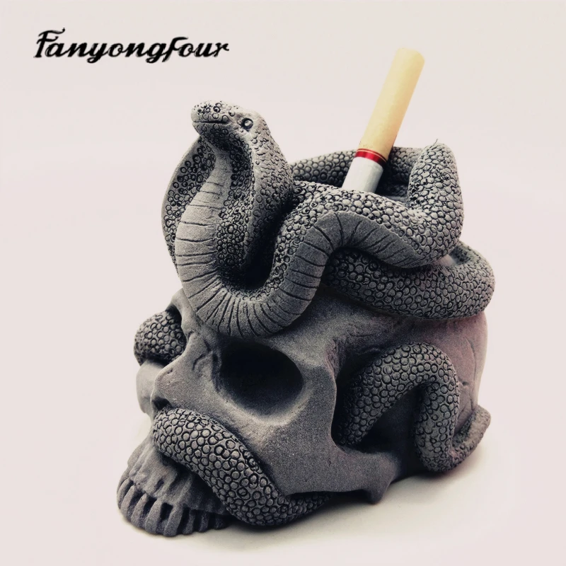 3D змея пепельница в виде черепа силиконовая форма для ручной работы diy формы