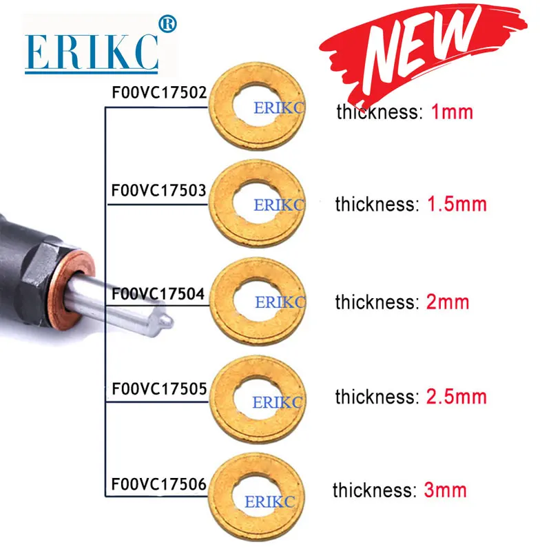 ERIKC Copper Shim F00VC17503 Clip Washer F00VC17504 Nozzle Copper Washer F00VC17505 F00VC17502 Gasket for Common Rail Injector
ERIKC Copper Shim F00VC17503 Clip Washer F00VC17504 Nozzle Copper Washer F00VC17505 F00VC17502 Gasket for Common Rail Injector
