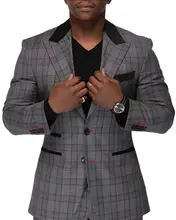 Costume Homme Business Men Suits Fashion Tailor-Made 2 Pieces Gray Plaid Peak Lapel Two Buttons Tuxedos Formal Wedding Wear
Costume Homme Business Men Suits Fashion Tailor-Made 2 Pieces Gray Plaid Peak Lapel Two Buttons Tuxedos Formal Wedding Wear