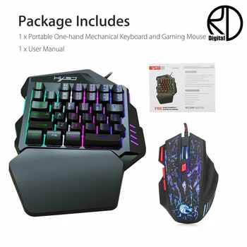 2Types Gaming Mechanical One-Handed Keyboard RGB Backlit Mini Gaming Keypad Game Controller For PC Xbox PS4 Gamer Pubg With Mice
2Types Gaming Mechanical One-Handed Keyboard RGB Backlit Mini Gaming Keypad Game Controller For PC Xbox PS4 Gamer Pubg With Mice