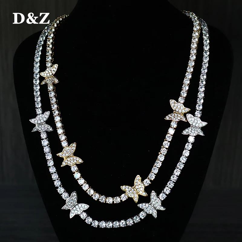 D&Z Butterfly Chain 4MM Tennis Chain Choker Necklace Iced Out Cubic zircon Bling Hip Hop Charm Jewelry For Men Women
D&Z Butterfly Chain 4MM Tennis Chain Choker Necklace Iced Out Cubic zircon Bling Hip Hop Charm Jewelry For Men Women