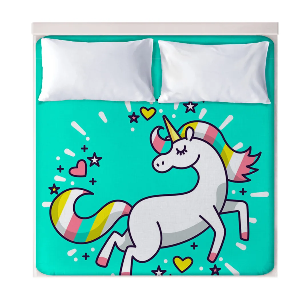 3D Cartoon Unicorn Fitted Sheets 3D Cartoon Unicorn Fitted Sheets