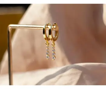 925 Sterling Silver Earring Fashionable Zircon Long Strip Tassel Short Drop Earring Trend Cute Sweet Girl Woman Silver Ear Jewel
925 Sterling Silver Earring Fashionable Zircon Long Strip Tassel Short Drop Earring Trend Cute Sweet Girl Woman Silver Ear Jewel