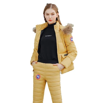 Elegant Women Ski Suit Casual Zipper Warm Cotton Padded Hooded Jacket New Solid Color Cotton coat + trousers Winter Tracksuits
Elegant Women Ski Suit Casual Zipper Warm Cotton Padded Hooded Jacket New Solid Color Cotton coat + trousers Winter Tracksuits