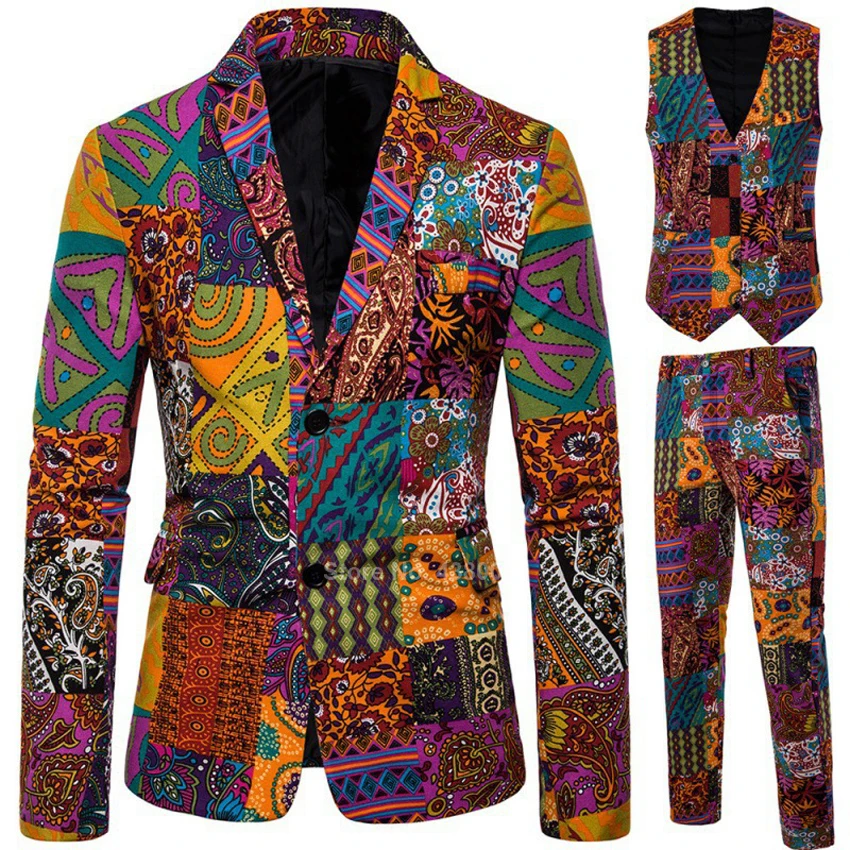 Фото 2021 News Men African Clothes Jacket Autumn Full Sleeve Casual Suit Dashiki Print Fashion Folk-custom Business Vest | Тематическая