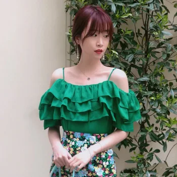 Law Single 2020 Summer Cascading Lotus Leaf Edge Auricularia Auricularia One Word Shoulder Sling Women's Wear Top 190386
Law Single 2020 Summer Cascading Lotus Leaf Edge Auricularia Auricularia One Word Shoulder Sling Women's Wear Top 190386