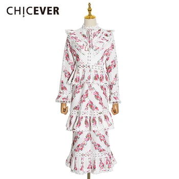 CHICEVER Ruffle Printed Dress Women Stand Collar Flare Sleeve High Waist Hollow Out Lace Up Dresses Female Fashion 2020 Clothes
CHICEVER Ruffle Printed Dress Women Stand Collar Flare Sleeve High Waist Hollow Out Lace Up Dresses Female Fashion 2020 Clothes