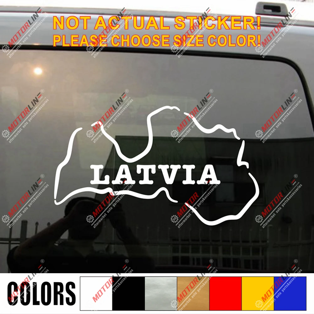 Латвийская карта контурная наклейка силуэт Виниловая для автомобиля без bkgrd |