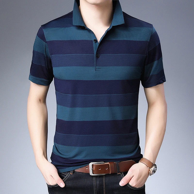 TFETTERS T-shirt Men's Short-sleeved Turn Down Collar Smart Casual Men T-shirt Slim Fit Trend Striped Tshirt Dad Summer Top Tee
TFETTERS T-shirt Men's Short-sleeved Turn Down Collar Smart Casual Men T-shirt Slim Fit Trend Striped Tshirt Dad Summer Top Tee
