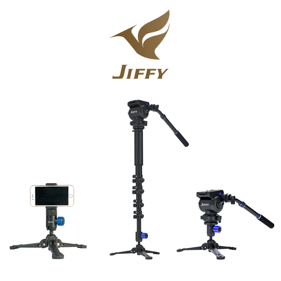 JIFFY JF-V01 Video Monopod With Aluminum 188cm 4-Section Leg and Fluid Head Load 5kg with Support Stand for DSLR Camcorder DV
JIFFY JF-V01 Video Monopod With Aluminum 188cm 4-Section Leg and Fluid Head Load 5kg with Support Stand for DSLR Camcorder DV