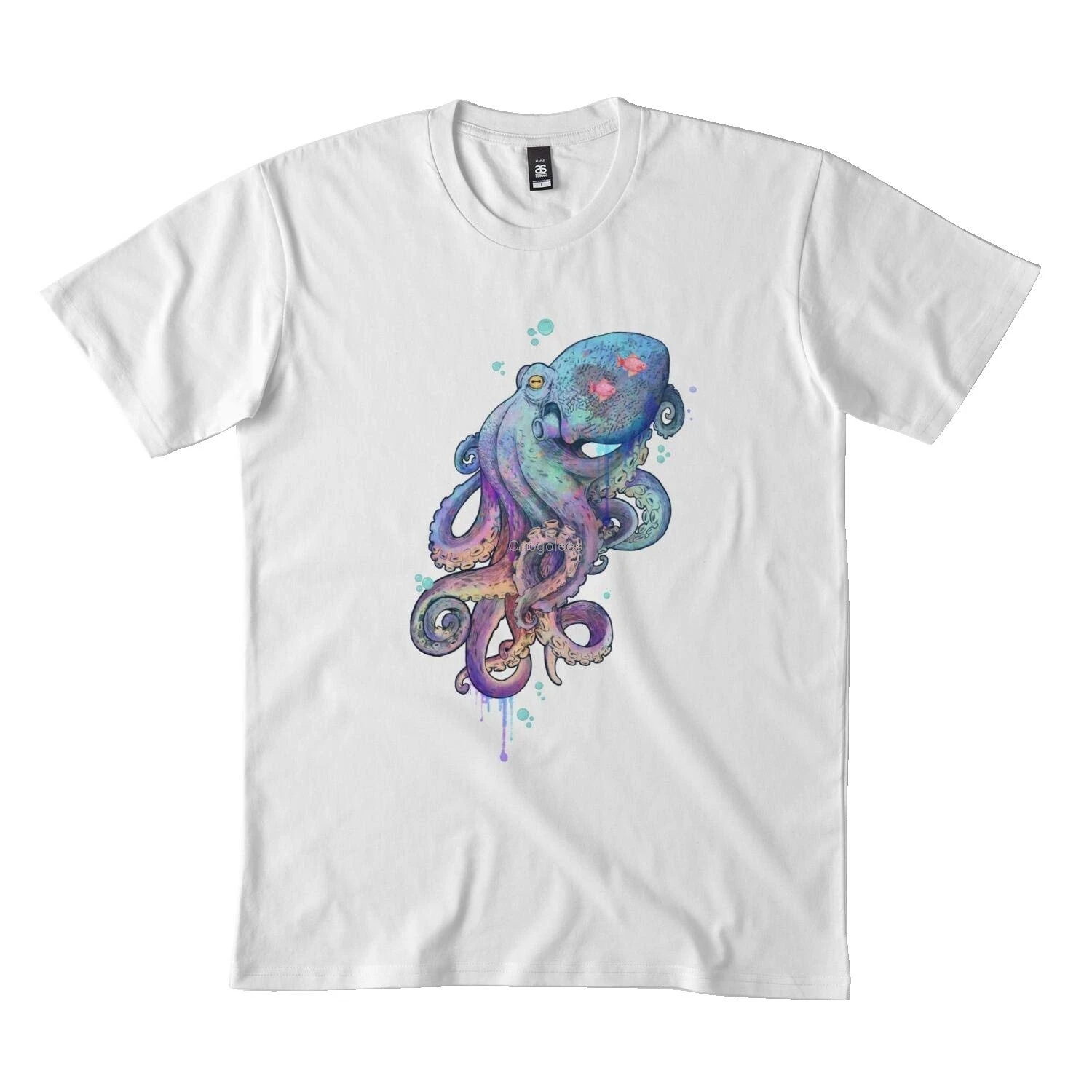 Классическая футболка Octopus DMN103 длинная с капюшоном черная |
