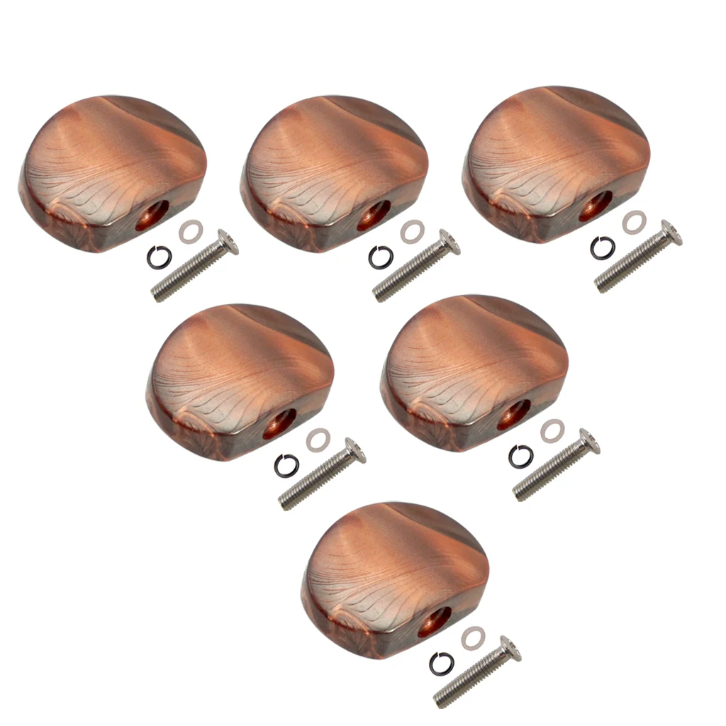 6 Pcs Semicircle Shape Electric Guitar Tuning Pegs Cap Tuners Machine Head Replacement Buttons Knobs, Coffee 6 Pcs Semicircle Shape Electric Guitar Tuning Pegs Cap Tuners Machine Head Replacement Buttons Knobs, Coffee