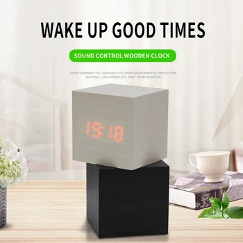 LED Alarm Clock Wood Retro Glow Small Square Digital Wooden Clock Desktop Table Decor Voice Control Snooze Function Desk Tools
LED Alarm Clock Wood Retro Glow Small Square Digital Wooden Clock Desktop Table Decor Voice Control Snooze Function Desk Tools