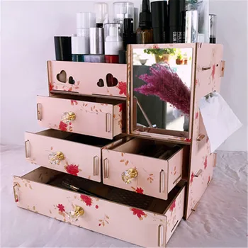 1PCs Large Capacity Wooden Cosmetics Organizer Makeup Storage Box With Mirror DIY Multifunctional Desktop Drawers Cosmetic Case
1PCs Large Capacity Wooden Cosmetics Organizer Makeup Storage Box With Mirror DIY Multifunctional Desktop Drawers Cosmetic Case