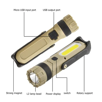 Multifunction COB Flashlight Portable Work Inspection LED Spotlight Lamp Foldable USB Outdoor Camping Bottom Magnet Searchlight
Multifunction COB Flashlight Portable Work Inspection LED Spotlight Lamp Foldable USB Outdoor Camping Bottom Magnet Searchlight