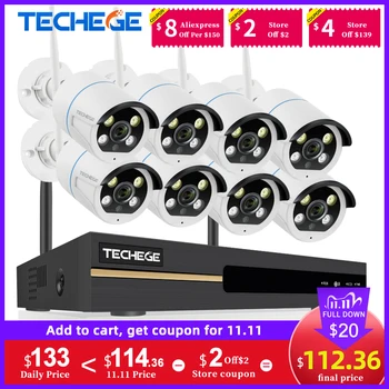 TECHEGE 8CH NVR 3MP AI Security System Kit CCTV Camera Wireless IP Camera Wifi Two Way Audio Video Surveillance Camera Kit
TECHEGE 8CH NVR 3MP AI Security System Kit CCTV Camera Wireless IP Camera Wifi Two Way Audio Video Surveillance Camera Kit