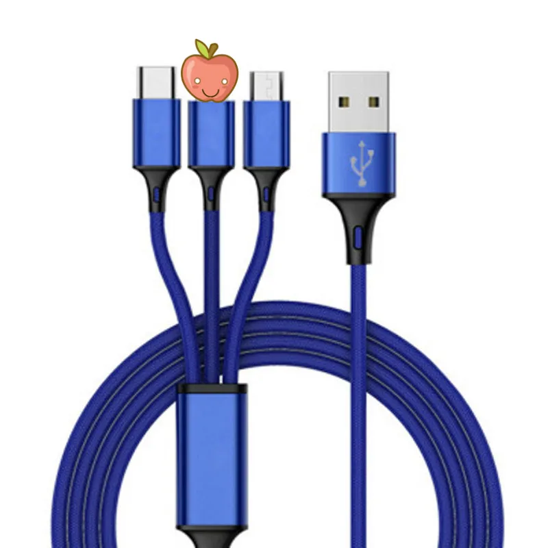 USB Data Line 3A Fast Charging Line 1.2m 3 in 1 Charging Line Data Transmission Line Applied for Type-c for iphone
USB Data Line 3A Fast Charging Line 1.2m 3 in 1 Charging Line Data Transmission Line Applied for Type-c for iphone