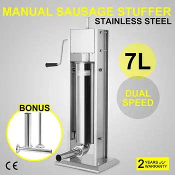 Brand New 7L Sausage Filler Stuffer Vertical 304 Food Grade Stainless Steel Salami Maker---2 Speeds & 4 Nozzles
Brand New 7L Sausage Filler Stuffer Vertical 304 Food Grade Stainless Steel Salami Maker---2 Speeds & 4 Nozzles