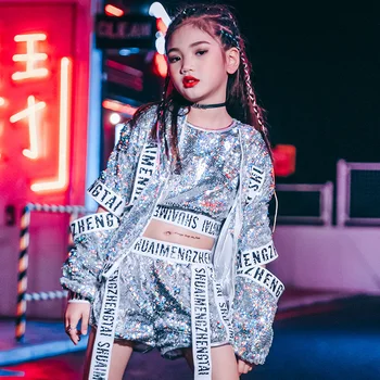 Fashion Children Sequins Hip Hop Jazz Dance Costume For Girls Stage Performance Show Costumes Kids Street Dance Clothing DWY3768
Fashion Children Sequins Hip Hop Jazz Dance Costume For Girls Stage Performance Show Costumes Kids Street Dance Clothing DWY3768