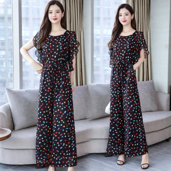 Jumpsuit Women Summer 202 New Chiffon Color Dot Printing Jumpsuit Wide Leg Pants Women Clothes Cape Sleeve 
Jumpsuit Women Summer 202 New Chiffon Color Dot Printing Jumpsuit Wide Leg Pants Women Clothes Cape Sleeve