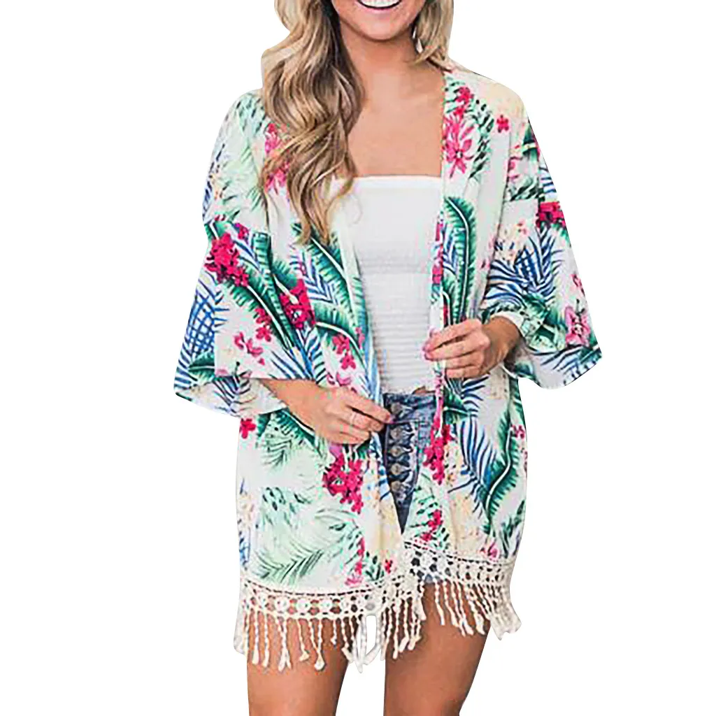 Seaside fringed coat autumn kimono mujer playa Women Middle Sleeve Chiffon Print Sandy Beach Cardigan Smock Easy Blouse Tops#ZC6
Seaside fringed coat autumn kimono mujer playa Women Middle Sleeve Chiffon Print Sandy Beach Cardigan Smock Easy Blouse Tops#ZC6