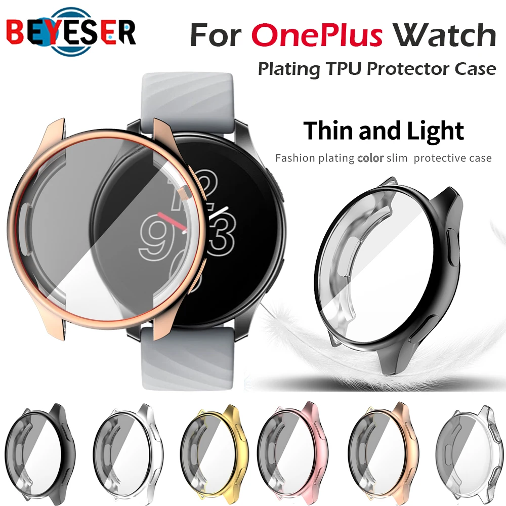 

Ultra-Slim TPU Watch Case for OnePlus Watch Silicone Protective Cover Anti Scratch Shell Screen Film For One Plus SmartWatch