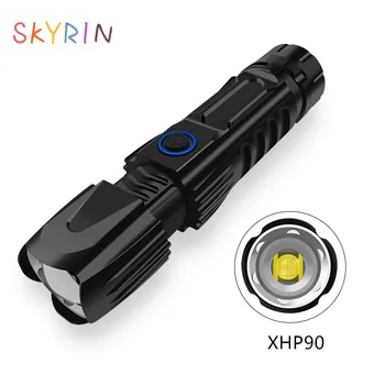 Led flashlight Ultra Bright torch XHP90 LED Camping light 5 switch Modes waterproof Zoomable Bicycle Light use 26650 battery
Led flashlight Ultra Bright torch XHP90 LED Camping light 5 switch Modes waterproof Zoomable Bicycle Light use 26650 battery