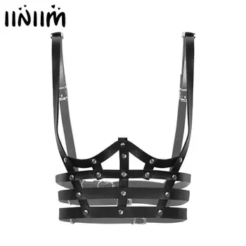 Women Fashion Punk Faux Leather Body Chest Bust Harness Belly Waist Belts with Buckles Roleplay Costume Pole Cocktail Clubwear
Women Fashion Punk Faux Leather Body Chest Bust Harness Belly Waist Belts with Buckles Roleplay Costume Pole Cocktail Clubwear