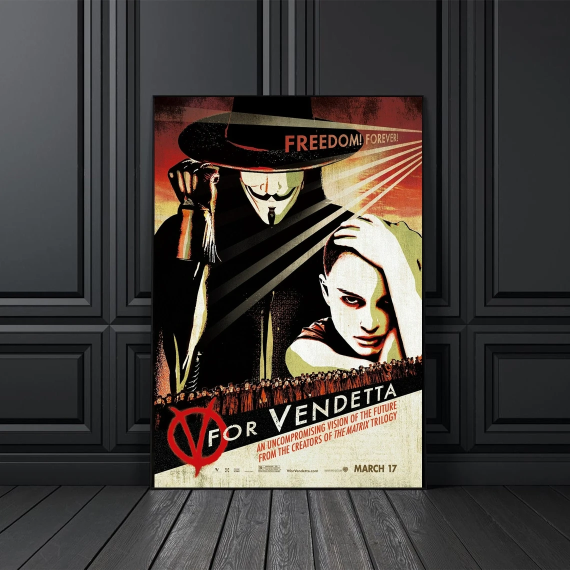 

V для Вендетта, классический фильм, плакат, Обложка, холст, печать на заказ, плакат, украшение для дома, настенная живопись (без рамки)