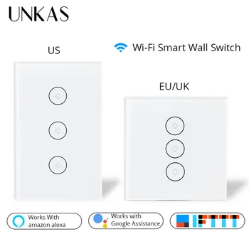 UNKAS Smart Life Wifi Wall Touch Switch Crystal Glass Panel Mobile APP Remote Control Work With Alexa Google Home US EU UK
UNKAS Smart Life Wifi Wall Touch Switch Crystal Glass Panel Mobile APP Remote Control Work With Alexa Google Home US EU UK