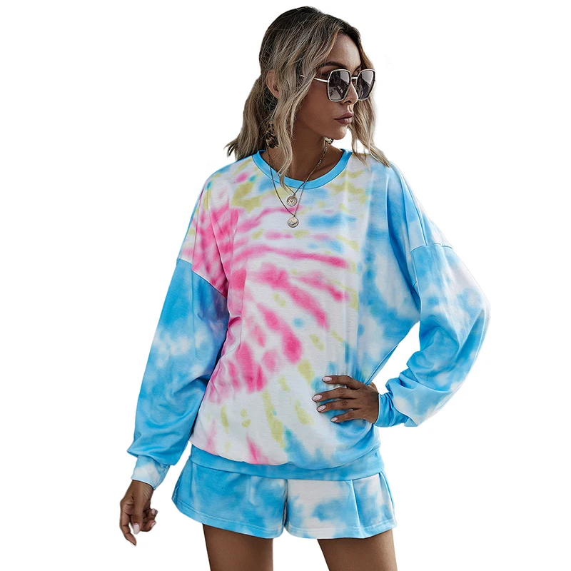 Pajamas For Women Casual Tracksuit Female Autumn Tie Dye Pajama Set Sleep Tops And Shorts Women's Home Clothes
Pajamas For Women Casual Tracksuit Female Autumn Tie Dye Pajama Set Sleep Tops And Shorts Women's Home Clothes