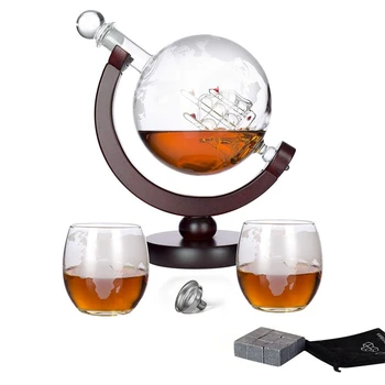 Whiskey Globe Decanter Set,with 2 Glass Cups+9 Whiskey Stones+Stainless Steel Funnel-for Liquor,Bourbon,Vodka-850Ml
Whiskey Globe Decanter Set,with 2 Glass Cups+9 Whiskey Stones+Stainless Steel Funnel-for Liquor,Bourbon,Vodka-850Ml