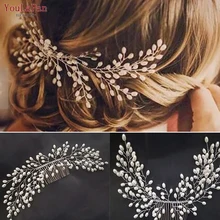 

YouLaPan HP182 Pearl Bridal Hair Clip Accessories Jewelry Crystal Bride Hair Comb Headwear Bridal Headpieces for Women Tiara