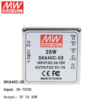 MEAN WELL SKA40C-05 DC-DC Regulated Single Output Converter 36-75V DC to 5V DC 7A 35W Module type Switching Power Supply 
MEAN WELL SKA40C-05 DC-DC Regulated Single Output Converter 36-75V DC to 5V DC 7A 35W Module type Switching Power Supply