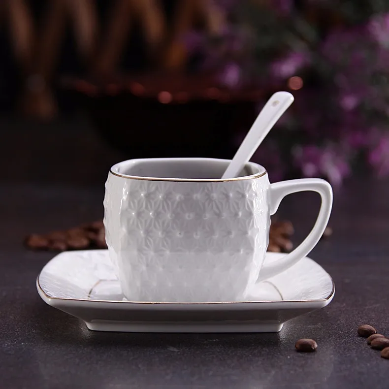 Tea Set Embossing Porcelain Pure White Bone-china Coffee Pots / Cups/ Tray/ Sugar
Tea Set Embossing Porcelain Pure White Bone-china Coffee Pots / Cups/ Tray/ Sugar