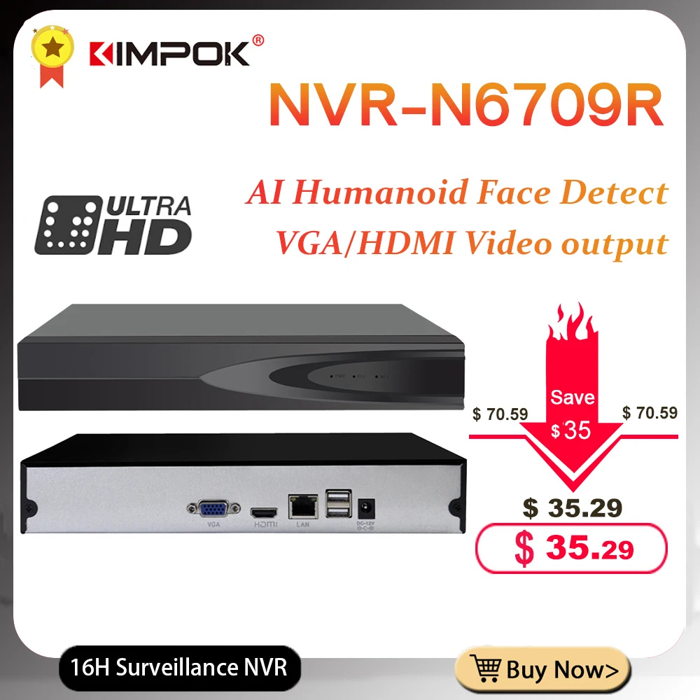 KIMPOK H.265 Video Surveillance NVR Recorder 16CH 5MP Output Motion Detect ONVIF Recorder for IP Camera Metal Case
KIMPOK H.265 Video Surveillance NVR Recorder 16CH 5MP Output Motion Detect ONVIF Recorder for IP Camera Metal Case
