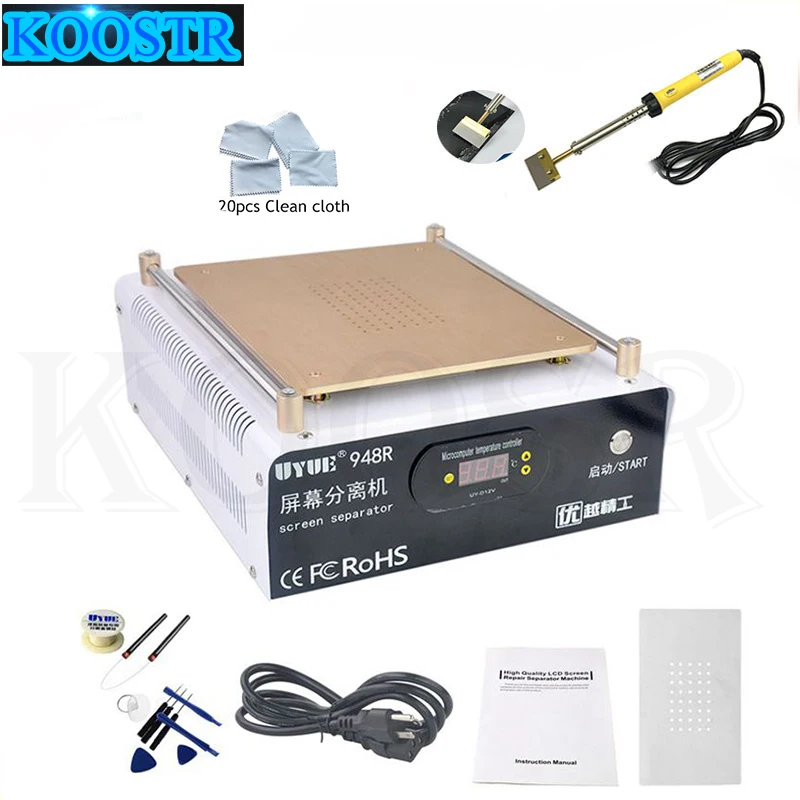 UYUE 948R New Mobile Phone Built-in Pump Vacuum Metal Body Glass LCD Screen Separator Machine+LED Display For Max 14 Inch LCD
UYUE 948R New Mobile Phone Built-in Pump Vacuum Metal Body Glass LCD Screen Separator Machine+LED Display For Max 14 Inch LCD