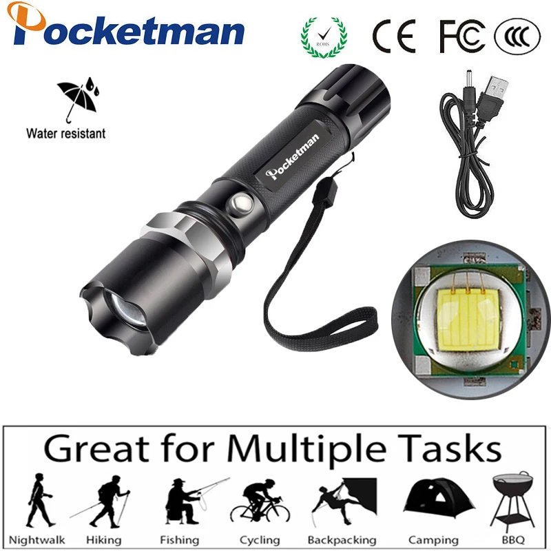 Super Bright Led flashlight USB Flashlight Zoomable 5 Modes lantern Rechargeable Torch High Power Battery Use 18650 For Bike
Super Bright Led flashlight USB Flashlight Zoomable 5 Modes lantern Rechargeable Torch High Power Battery Use 18650 For Bike