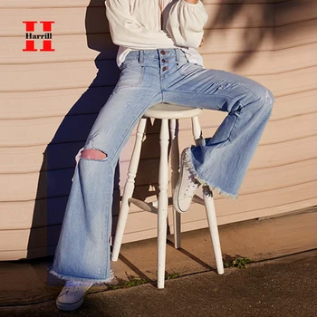 High Waist Flare Pants Women Tassel Jeans Skinny Single Row Button Placket Design Ripped Jeans For Women Wide Leg Denim Pants
High Waist Flare Pants Women Tassel Jeans Skinny Single Row Button Placket Design Ripped Jeans For Women Wide Leg Denim Pants