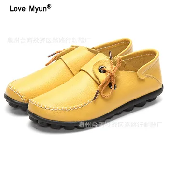 Autumn New Style Cow Leather Women's Casual Shoes Moccasins Female Flats Shoe Lace-Up Woman Loafers Driving Shoe Size 35-43
Autumn New Style Cow Leather Women's Casual Shoes Moccasins Female Flats Shoe Lace-Up Woman Loafers Driving Shoe Size 35-43