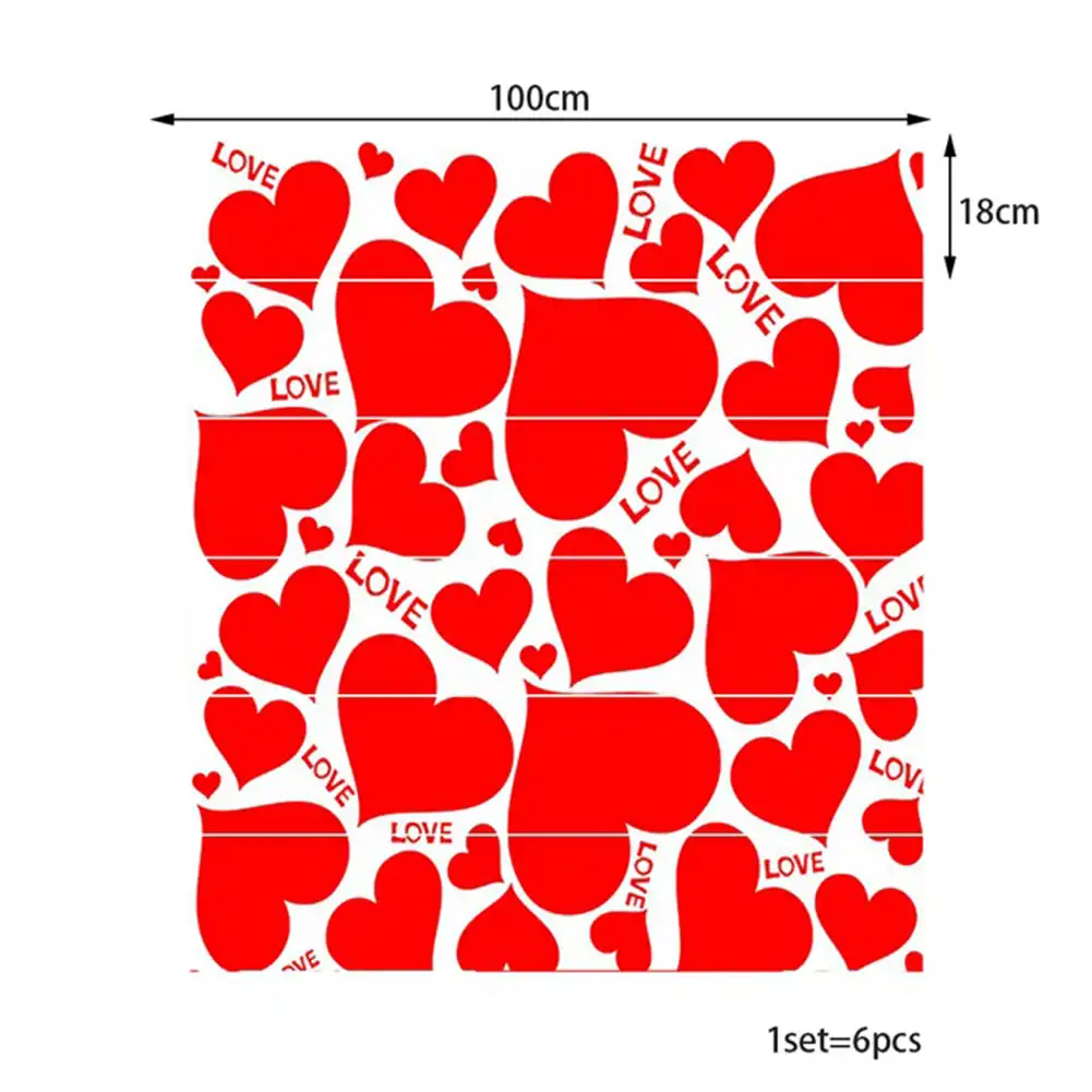 6pcs/set 3d heart gift pattern stair staircase sticker self