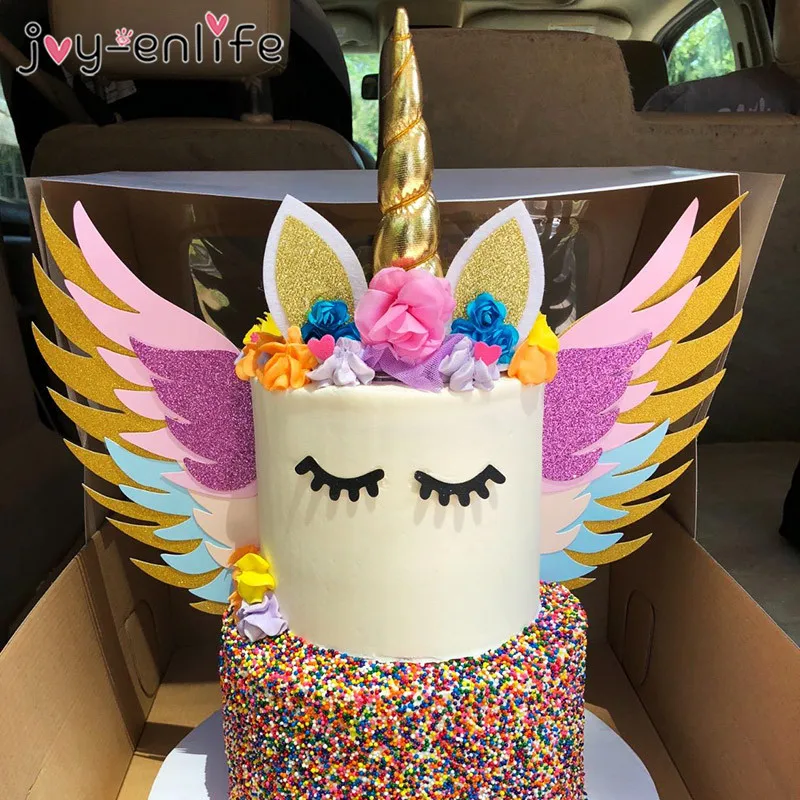 1set Unicorn Party Creative Unicornio Wings Cake Toppers For Decor Kids 1st Birthday Party Sparkly Colorful Wings Cupcake Topper
1set Unicorn Party Creative Unicornio Wings Cake Toppers For Decor Kids 1st Birthday Party Sparkly Colorful Wings Cupcake Topper