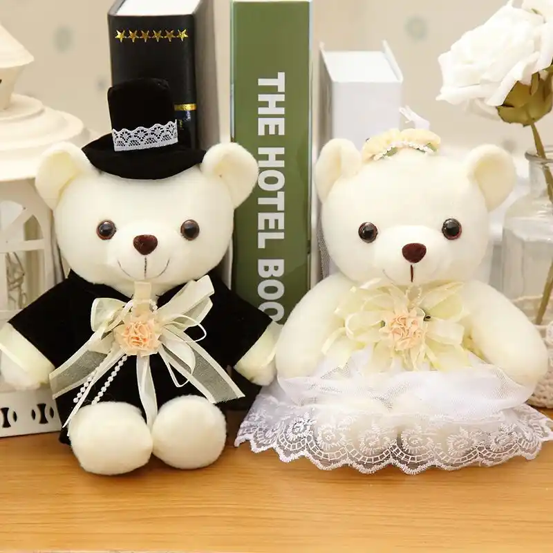 2pcs/set 20cm couple bear wedding teddy bear plush toys