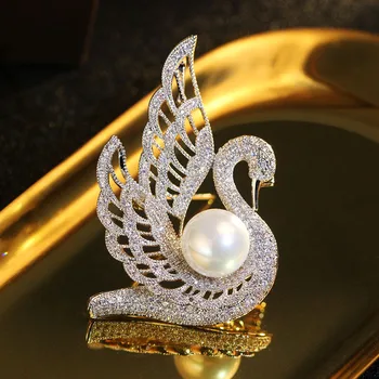 1pc Clear CZ Swan Shaped Brooches Pearl Luxury Brooches Handmade Brooches Fashion Jewelry
1pc Clear CZ Swan Shaped Brooches Pearl Luxury Brooches Handmade Brooches Fashion Jewelry