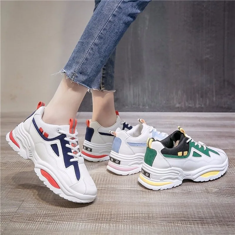 Pop Spring Plus Size Casual Shoes Woman Sneakers Women White Shoes Autumn New Mixed Color Lace Up Thick Bottom Platform Shoes
Pop Spring Plus Size Casual Shoes Woman Sneakers Women White Shoes Autumn New Mixed Color Lace Up Thick Bottom Platform Shoes
