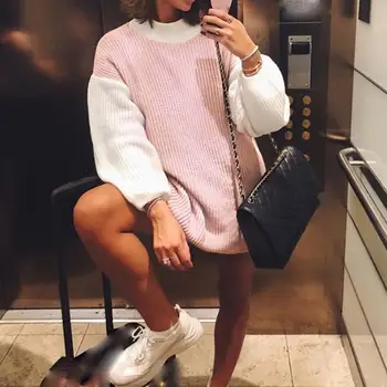 2019 Autumn Knitted Plus Size Casual Sweaters Female Loose Patchwork Pullover Turtleneck Lantern Sleeve Sweaters
2019 Autumn Knitted Plus Size Casual Sweaters Female Loose Patchwork Pullover Turtleneck Lantern Sleeve Sweaters