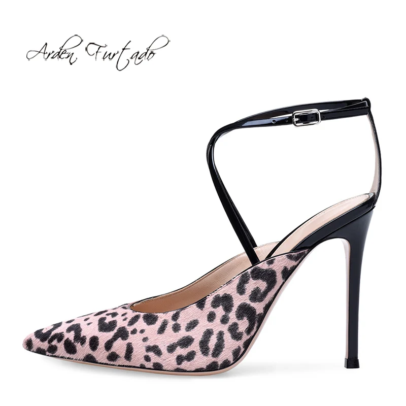 Женская летняя обувь на каблуках с леопардовым принтом | Обувь