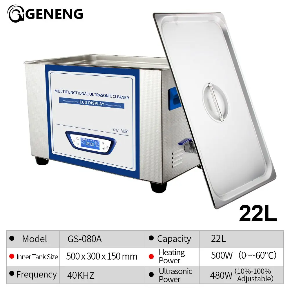 GENENG Ultrasonic Cleaner Sweep Frequency Degassing Power Time Temperature Adjustable for Bullets Shell Hardware PCB Metal Parts
GENENG Ultrasonic Cleaner Sweep Frequency Degassing Power Time Temperature Adjustable for Bullets Shell Hardware PCB Metal Parts
