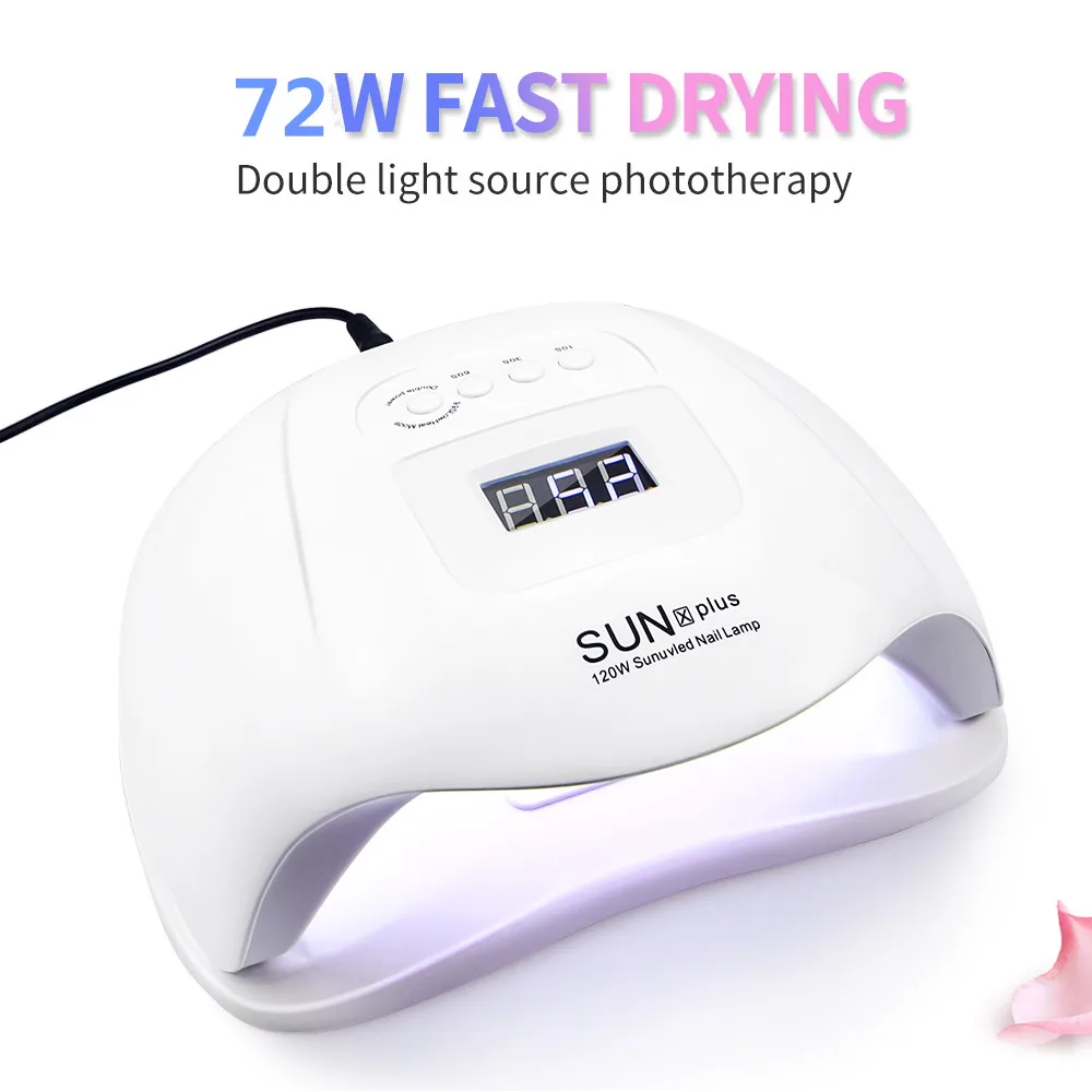 Фото 72W фары для SUNXplus УФ-светодиодный светильник быстрое высыхание всех Клей ногтей с